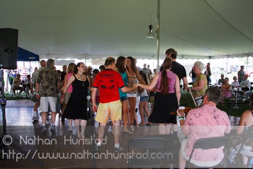 People joining in the Irish dancing at Irish Fest